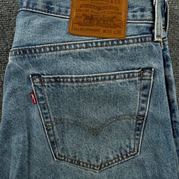 Levis 50s Straight Premium Big E Jeans Men Light Wash 33x30 Denim ACTL 33x30 - Picture 1 of 16